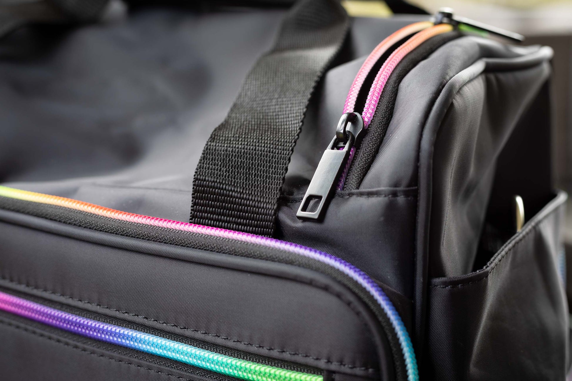 Close up of the zip