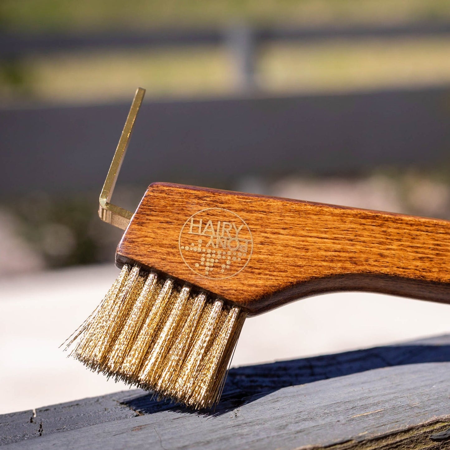 Scratch and Dent Copper Bristle Wooden Hoof Pick