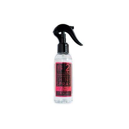 An image showing the Watermelon 2 In 1 Detangle & Shine Horse Detangler Spray in the 125ml bottle size with spray nozzle.