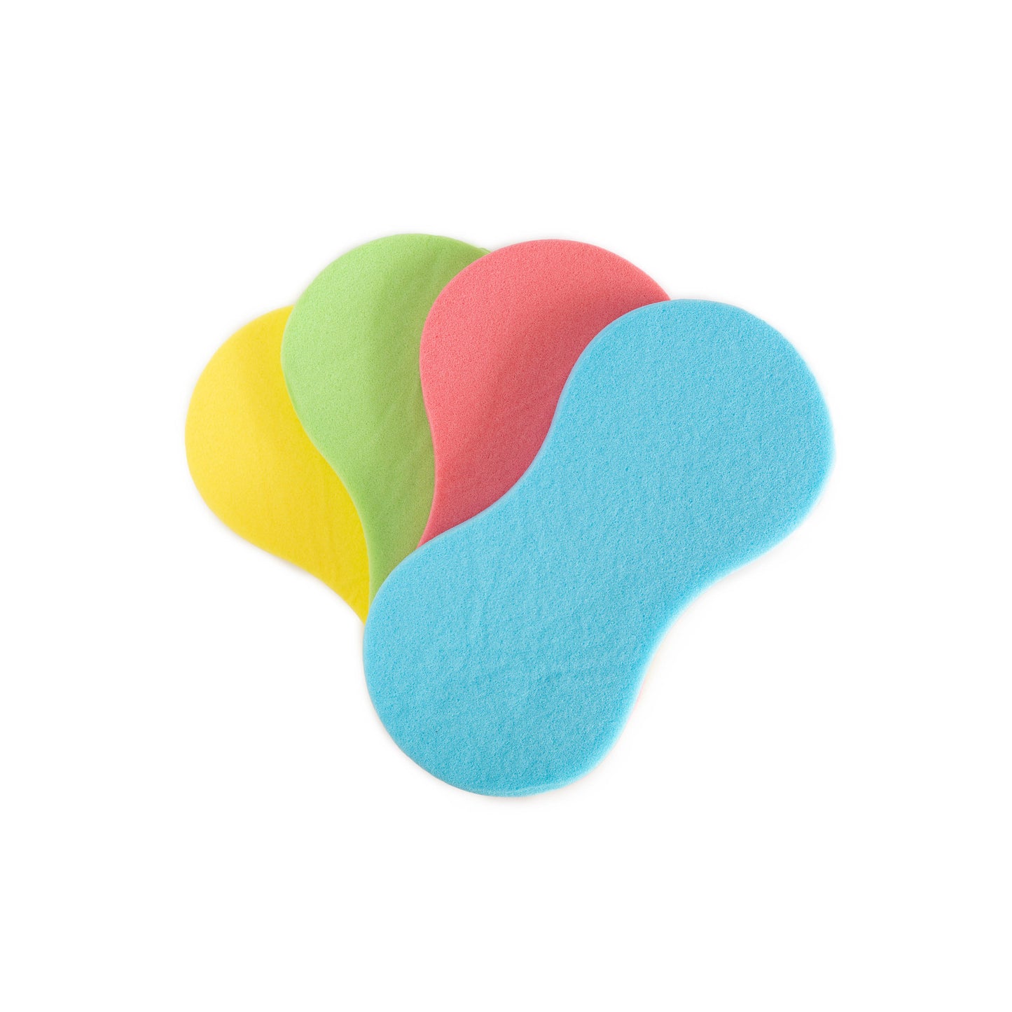 The Hairy Pony This durable & super absorbent compressed horse sponges, showing the four different colours. Blue, Pink, Green and Yellow.