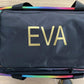 Personalised text on the bag saying "Eva"
